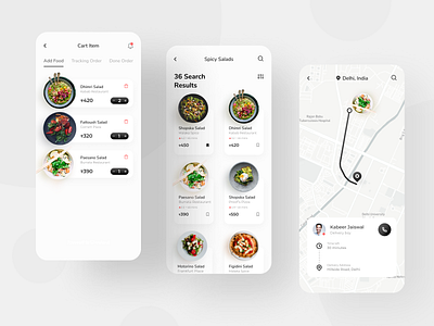 Food Delivery App. app design food food delivery app minimal ui