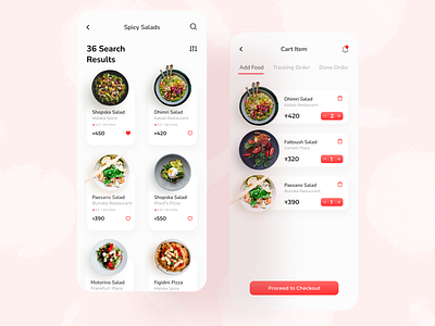 Food App food minimal mobile app mobile ui ui