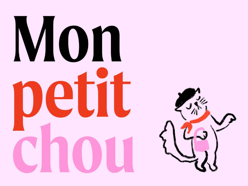 Mon Petit Chou cat illustration procreate sketch