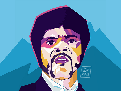 Samuel L. Jackson design flat illustration porcreate potrait samuel jackson sketch vector