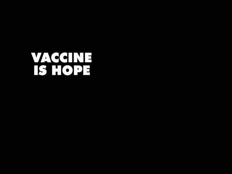 Vaccine is hope covid19 covidanimation covidanimation type ui vector