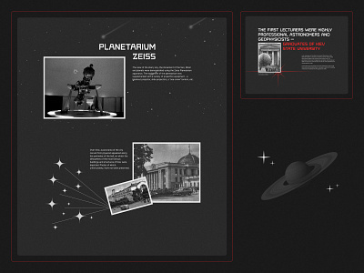 Historical longread of the Kyiv Planetarium - Website astronomy design graphic design graphics history longread main page planetarium space typography ui uiux web design