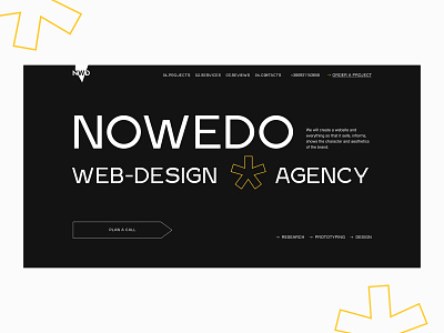 NOWEDO WEB-DESIGN AGENCY — website agency black design main page minimalism nowedo typography ui uiux web design website white