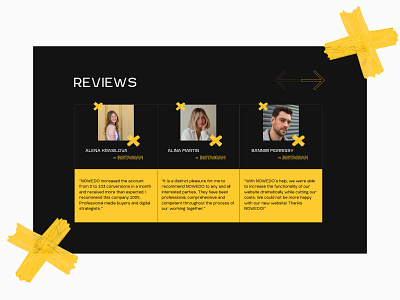 NOWEDO WEB-DESIGN AGENCY — reviews black design layout main page reviews typography ui uiux web design website white yellow