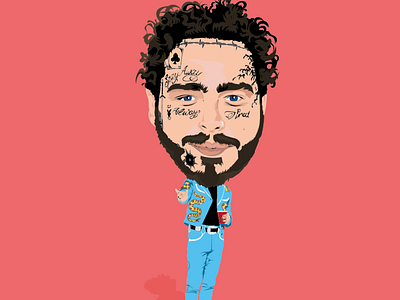 Posty artwork design drawing illustration illustrator illustrator art music post malone