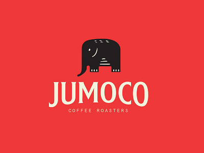 Jumoco Coffee branding coffee coffee logo design elephant graphic design logo logotype red