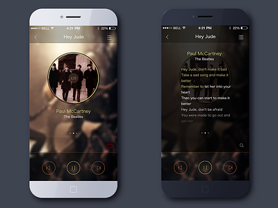 Music is the eye of ear interface iphone music player ui