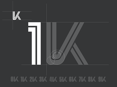 Font design 1k font design icon k number specification ui xg