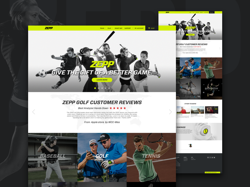 ZEPP Official Website xg sport ui icon soccer tennis golf official website website web zepp