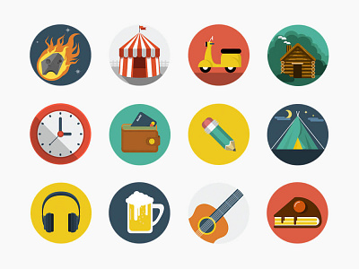 Flat Icons Various design flat free icon icon set icons illustration illustrator ui ux