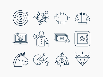 Fintech Line Icons app design flat free icon icon set iconography illustration ui ux