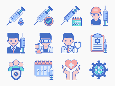 Vaccines and Vaccination Icons app design flat icon icon set iconography icons illustration ui ux