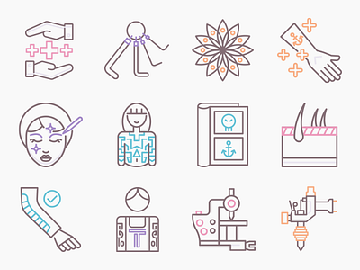 Tattoo Icons design flat icon icon set icons illustration illustrator tattoo tattoo art ui ux vector