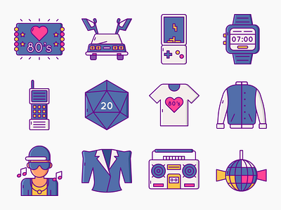 Eighties 80s Nostalgia Icons