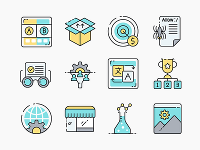 Seo Icons business computer concept design engine flat icon illustration internet marketing media net optimization search seo strategy technology web website www