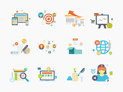 Internet Concept Icons abstract business communication computer concept design flat icon idea illustration internet media mobile network sign social symbol technology vector web