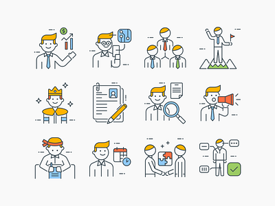 Business People Icon Set business businessman communication group human icon illustration manager office organization partnership people person set social symbol team teamwork vector work