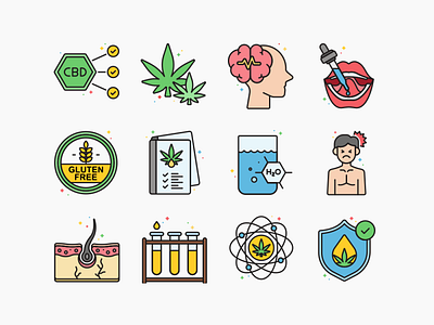 CBD Oil Icons