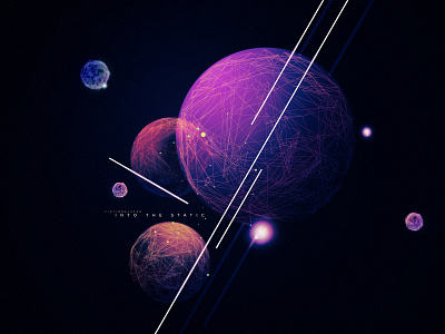 Into The Static Album Art 3d album art design digital art digital illustration illustration music planets