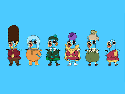 Duckling clothes cartoon character duck illustration in flat