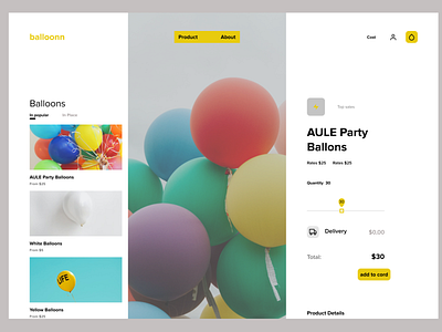 Balloon landing page copywork landing page ui ux