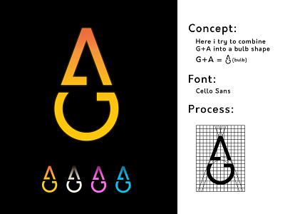 G+A Modern Logo Design | Lettermark logo inspirations