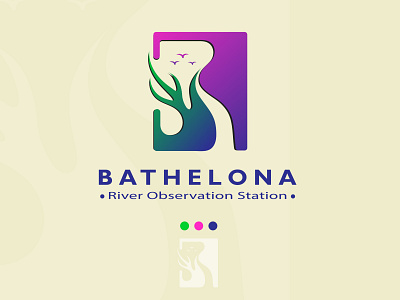 Bathelona | B letter gradient logo design