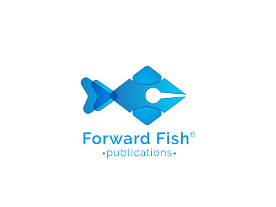 Forward Fish | Modern Publications Logo Design book brand logo design branding design fish logo logo design logoinspirations minimalist logo pen logo professional logo publication publications