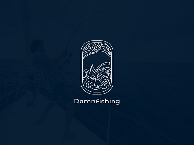 damn fishing line art logo | hossain mishu