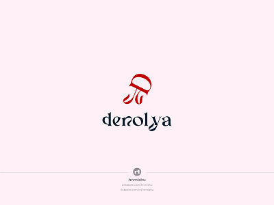 Letter D + Jellyfish Minimalist Logo Design Concept.