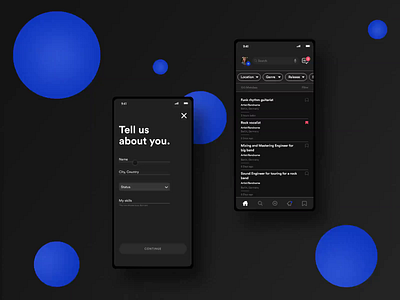 Social media | Dark mode | Mobile App adobe xd animated dark mode interface list mobile app mobile design profile sign up social media toggle ui ux