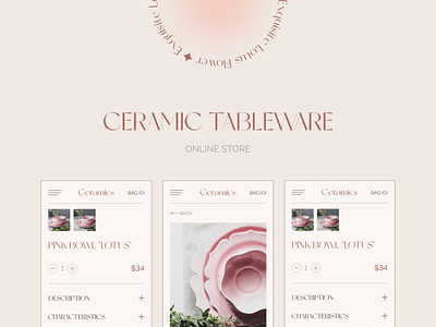 Adaptive design of an online store ceramics design e commerce handmade online store product card ui web design