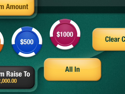 Texas hold'em poker UI