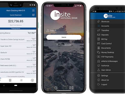 Insite Mobile Banking app mobile ui design