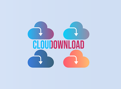 cloud download logo branding cloud cloud app cloud download cloudlogo design flat illustration illustrator logo minimal original logo