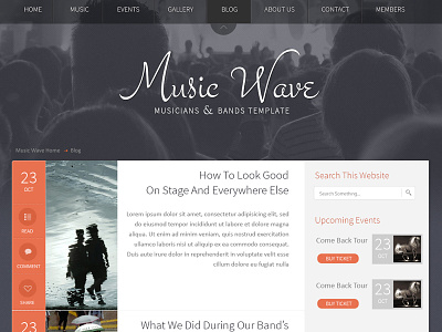 Music Wave - Musicians & Bands Template clean music responsive