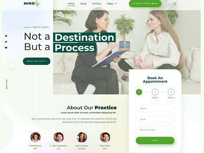 Mindly - Home Page clean counseling elementor psychology psychotherapy themeforest