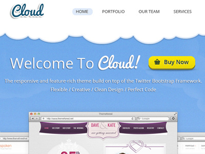 Cloud blue clean colored one page