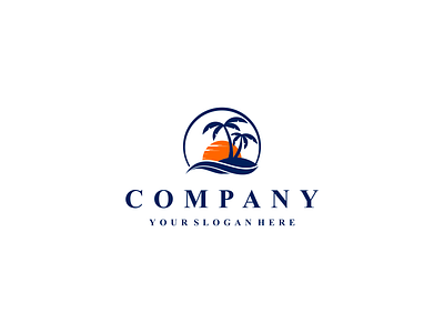 beach business card logo design