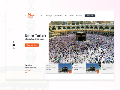 Hajj Travel Agency agency website hajj mecca tourism website travel ui travel website turkey ui design umrah web design