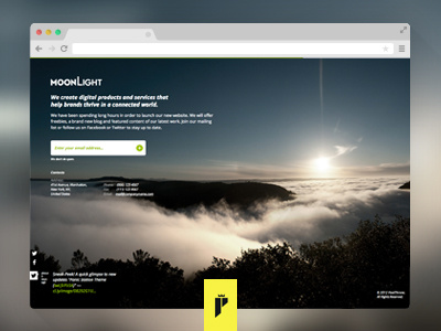 MoonLight Coming Soon Page v2 clean coming soon green html under construction