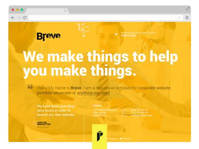 Breve — Coming Soon Page clean coming soon html under construction