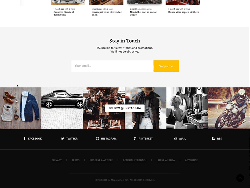 Footer wp envato instagram feed ui footer template theme themeforest wordpress