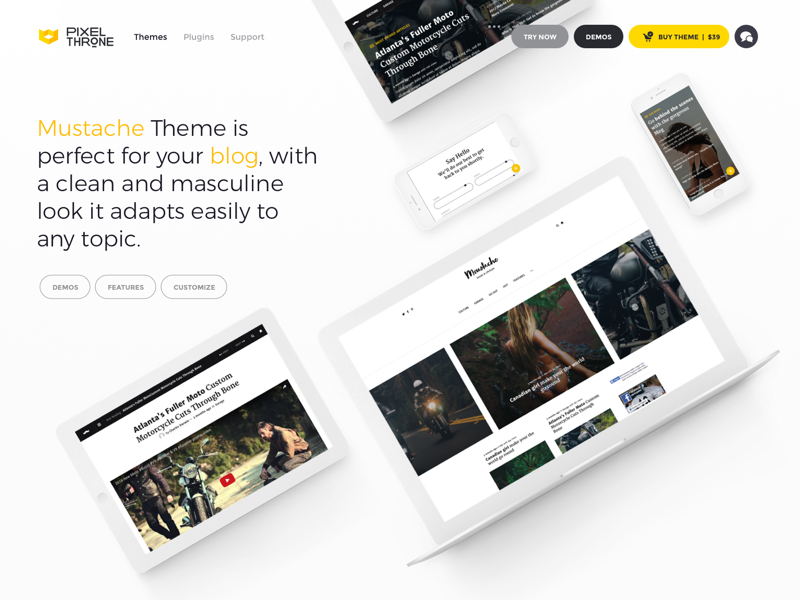 PixelThrone Theme Page — Header wordpress blog magazine theme pixelthrone clean simple website site blogger envato themeforest