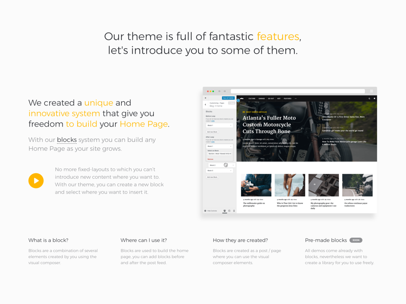 Homepage Builder β Section wordpress blog magazine theme pixelthrone clean simple website site blogger envato themeforest