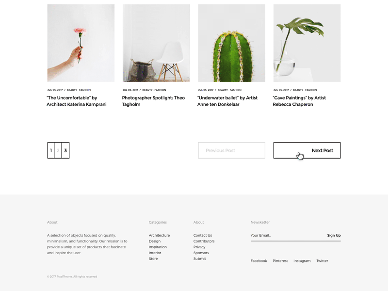WordPress Magazine | Pagination Layouts blog clean envato freelance magazine minimal pagination pixelthrone theme themeforest website wordpress