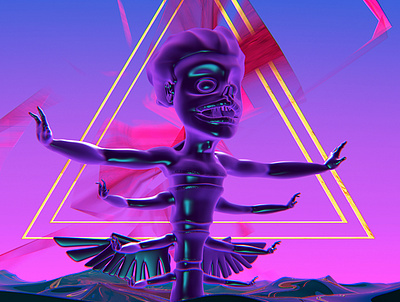 Burd 3d art 3d artist 3d modeling concept design vapor wave