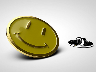 Enamel Smiley Pin 3d art 3d artist 3d modeling design enamel meniscus props