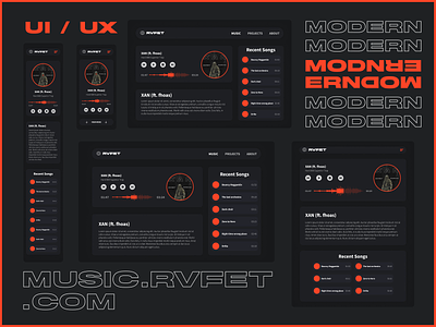 UI / UX Design for MUSIC.RVFET.COM app dark theme dark ui design ui ui ux design uiux ux web design