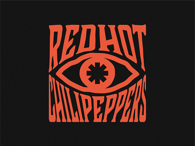 Red Hot Chili Peppers Eye design icon logo minimal typography vector